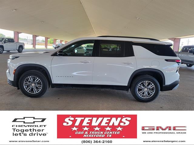 2025 Chevrolet Traverse LT in Summit White — front three-quarter view