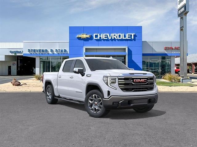 2026 GMC Sierra 1500 SLT in Summit White — front three-quarter view