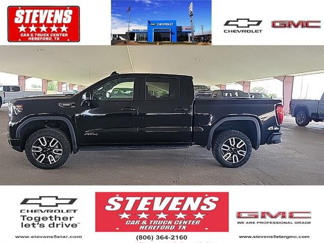 2025 GMC Sierra 1500 AT4 in Onyx Black — front three-quarter view